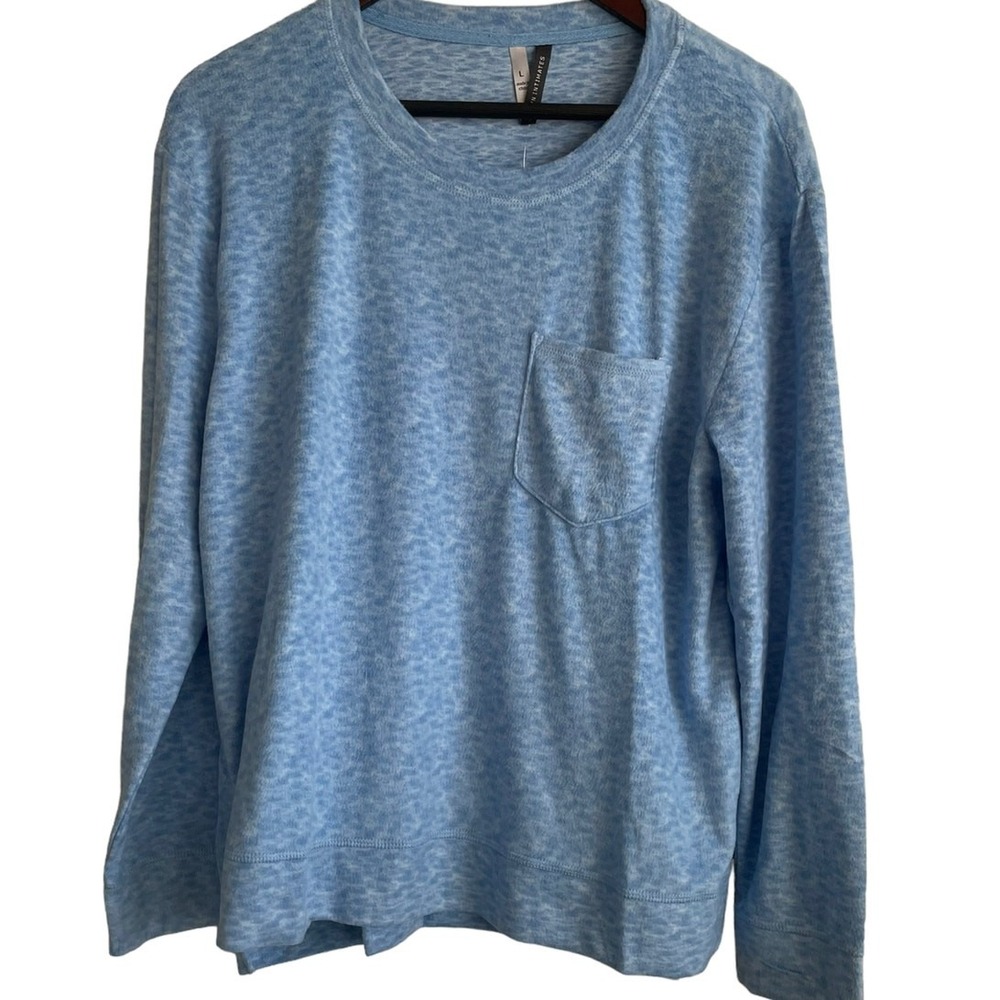 Jacklyn Intimates Women Pajama Set L Blue Snowflake Long Sleeve Cozy Lounge